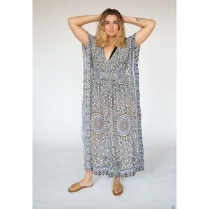 RUJUTA SHETH Marie Cinch Kaftan Moroccon Print One Size